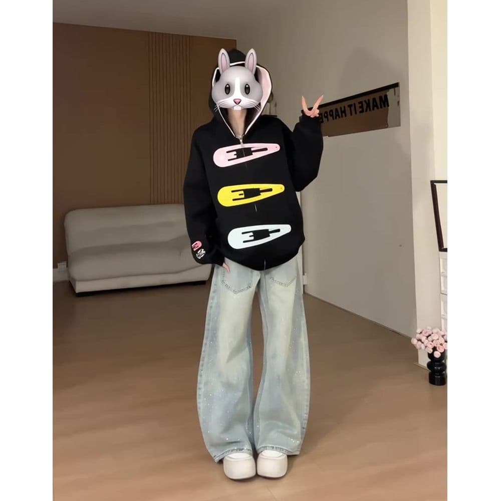 얇은 스타일 털이 있는 높은 품질 원본 부형제 순수한 Mianhua 면 칫솔질 복합 후드티 여성 상세 이미지 8