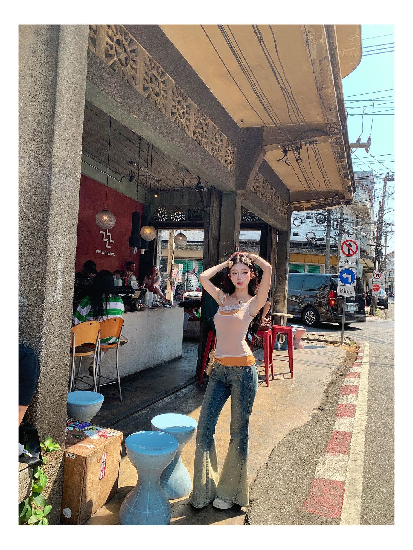 260 그램 사람들 면 망사 핫걸 배색 패치워크 캐미솔 여름 스택 착용 슬림해 보이는 민소매 맨위 상세 이미지 15