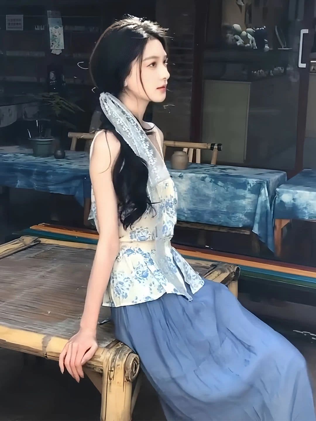 한 부서 꽃무늬 레이스 조각 캐미솔 여름 해변가 휴가 바람 허리 수축 슬림해 보이는 고유 한 아름다운 맨위 상세 이미지 4