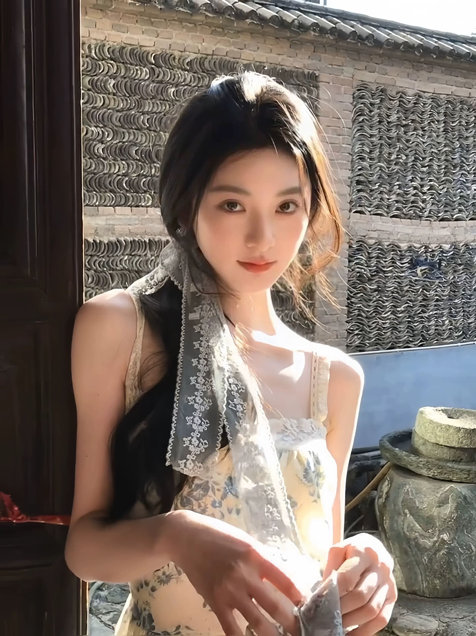 한 부서 꽃무늬 레이스 조각 캐미솔 여름 해변가 휴가 바람 허리 수축 슬림해 보이는 고유 한 아름다운 맨위 상세 이미지 8