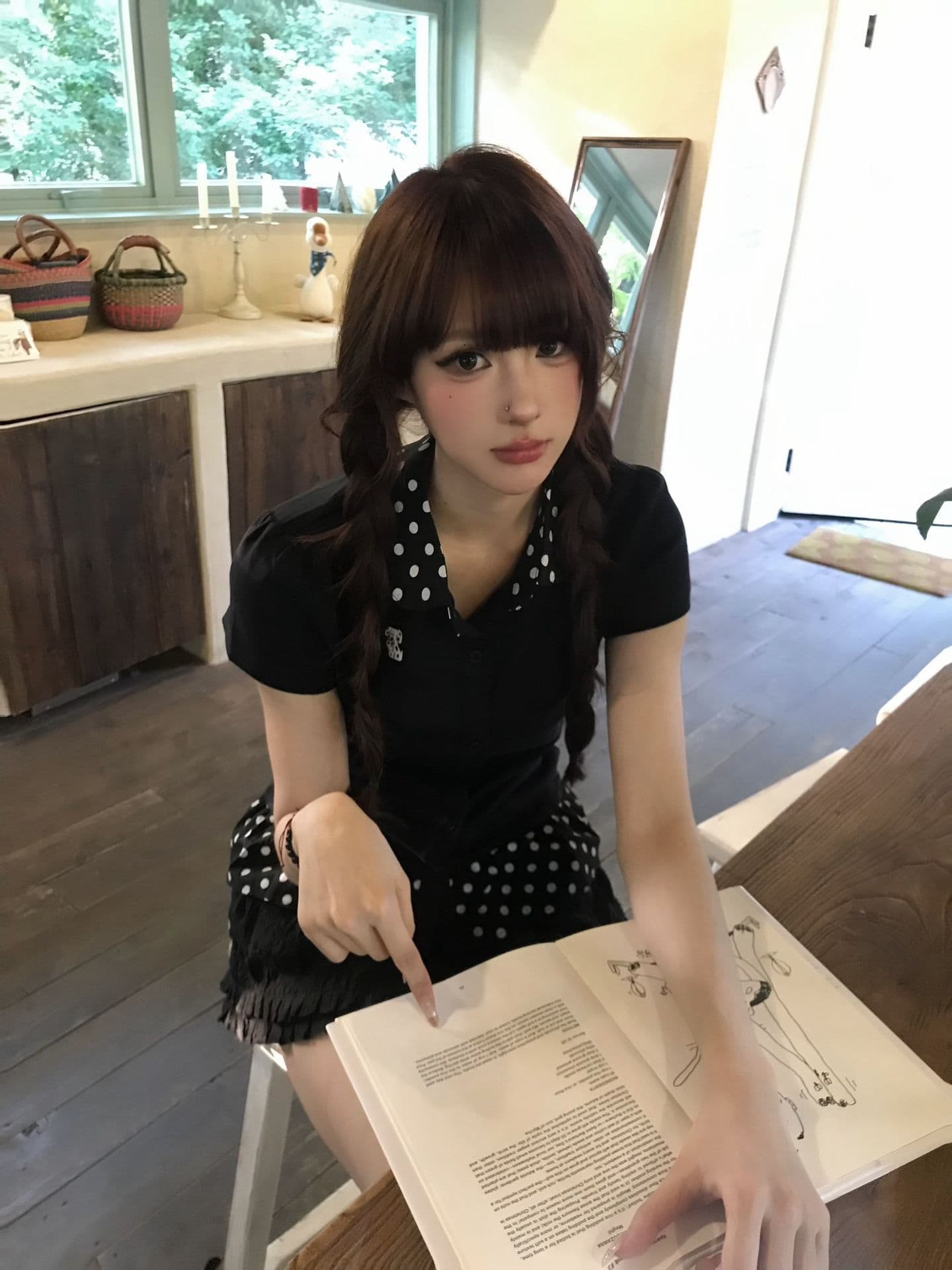 원본 솜씨 자수 40 220 그램 92 면 8 암모니아 Lun 반팔 티셔츠 상세 이미지 6