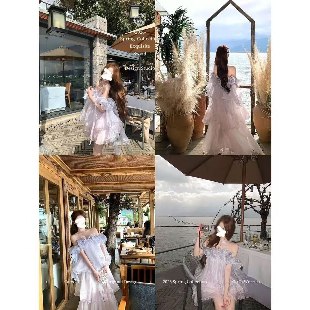 이상한 나라 그것 다리 분위기 센스 3 차원 프릴 디자인 센스 요정 치마 여성 드레스 상세 이미지 4