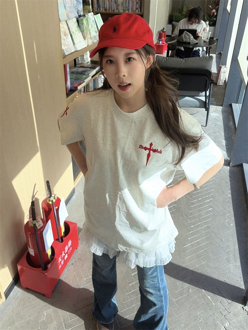 좋은 품질 자수 네리 가게 천 주문 접착제 표준 19 지점 220 그램 순면 반팔 티셔츠 이미지 4
