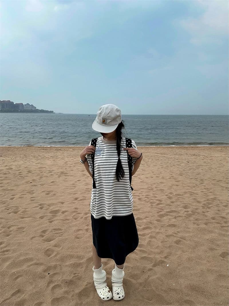 좋은 품질 자수 네리 가게 천 19 지점 220 그램 순면 반팔 티셔츠 이미지 2