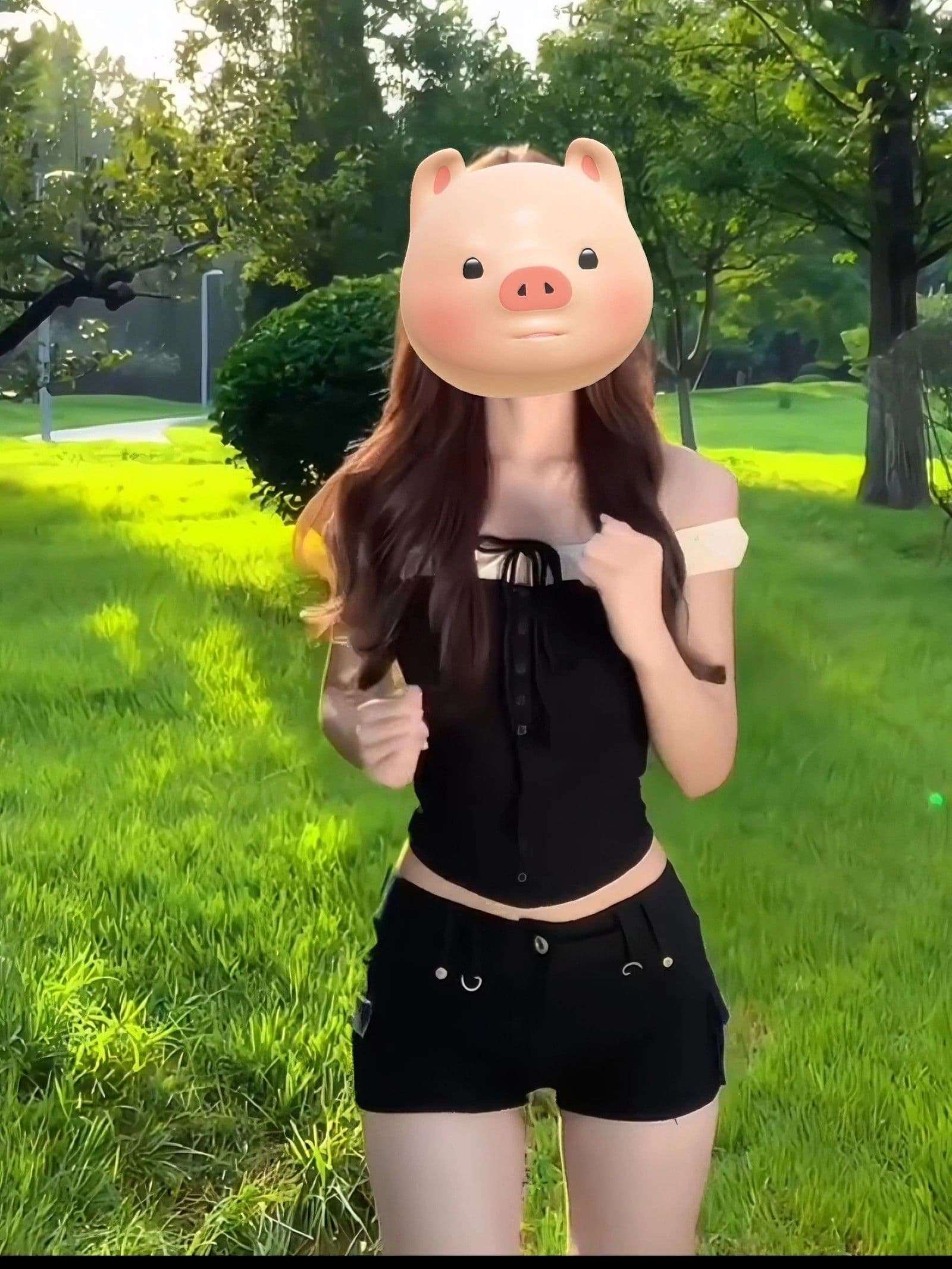달콤한 핫걸 아메리칸 레트로 흑인과 백인 패치워크 오프숄더 반팔 티셔츠 여성 여름 새로운 핫걸 섹시함 맨위 상세 이미지 1