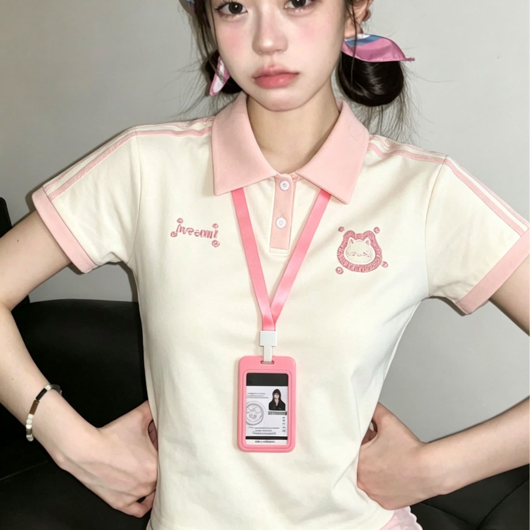 원본 경기 목록 자수 네리 가게 천 40 220 그램 92 면 8 암모니아 Lun 반팔 티셔츠 이미지 5