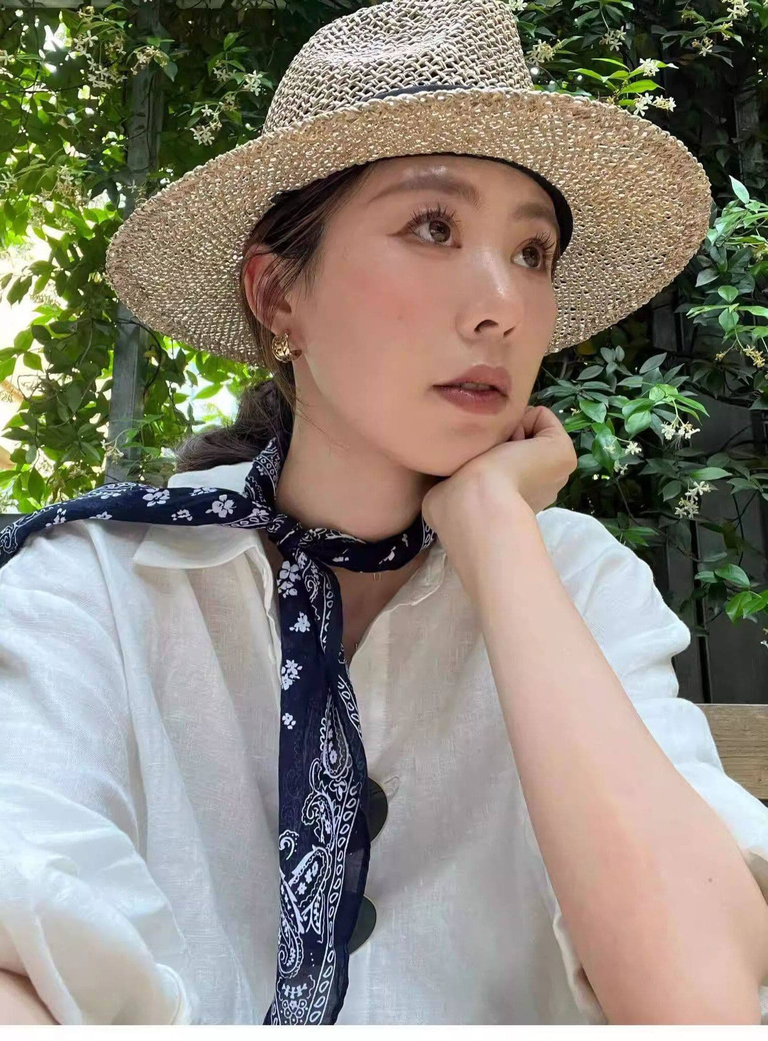 화이트 자외선 차단 셔츠 경기 허리밴드 반바지 여름 얇은 스타일 오래된 돈 바람 착용 가져 가라. 아마 여성 고급 면 린넨 세트 상세 이미지 17