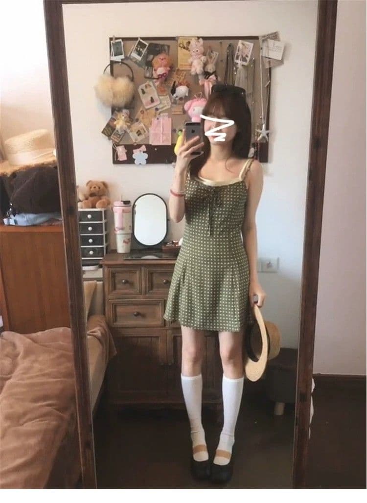 로얄 자매 착용 가져 가라. 레트로 패션 품격 허리 수축 슬림해 보이는 슬립 미니 스커트 고유 한 슈퍼 잘 생긴 드레스 2026 여름 상세 이미지 5