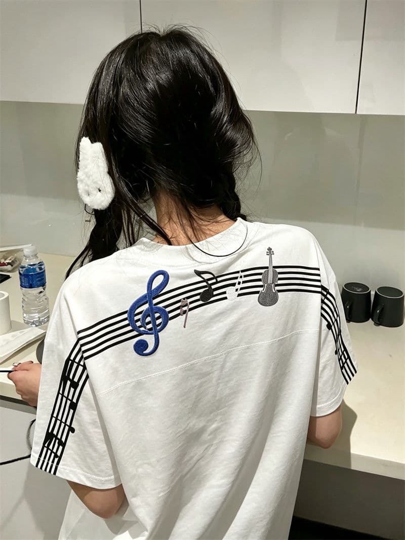 자수 네리 가게 천 19 지점 220 그램 순면 반팔 티셔츠