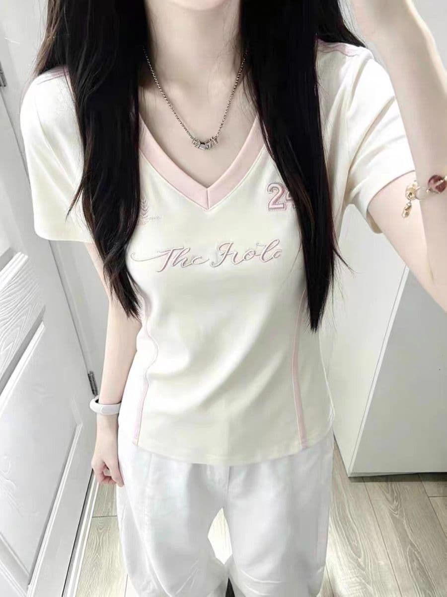 40 220 그램 92 면 8 암모니아 Lun 반팔 티셔츠 상세 이미지 5
