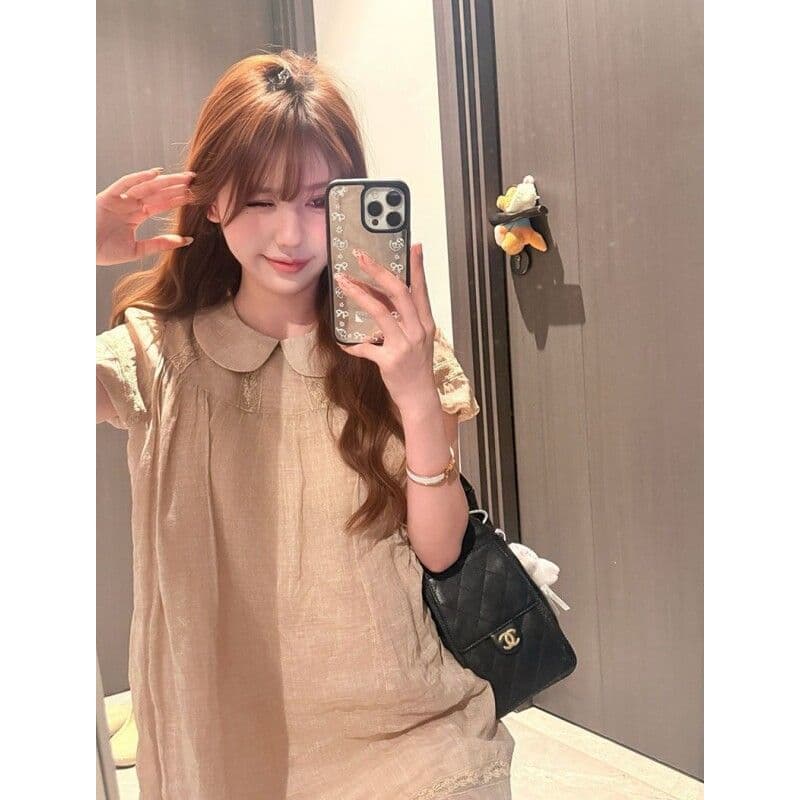 2026 슈퍼 잘 생긴 여름 폭발 작은 키 베이비 칼라 달콤함 연령 감소 루즈핏 거품 소매 첫사랑 여성 드레스 상세 이미지 2