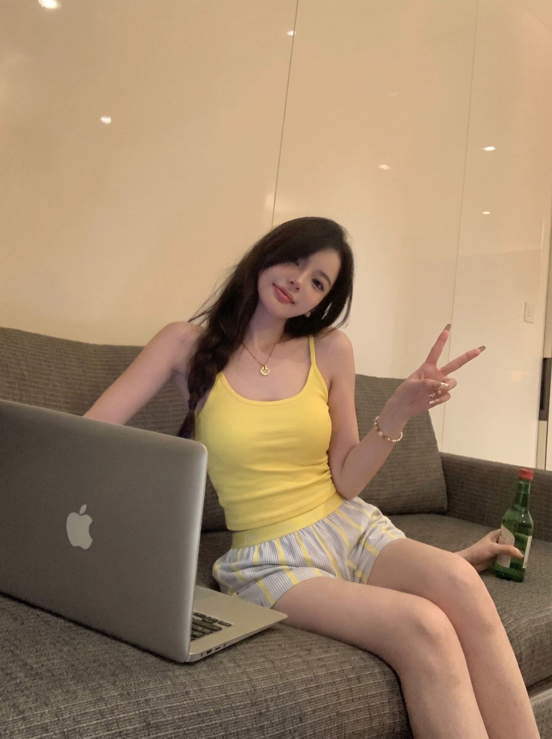 원본 마 노동자 면 원단 자외선 차단 의류 미니 스커트 가방 비스듬한 어깨 오프숄더 티셔츠 반신 스커트 여성복 여름 상세 이미지 14