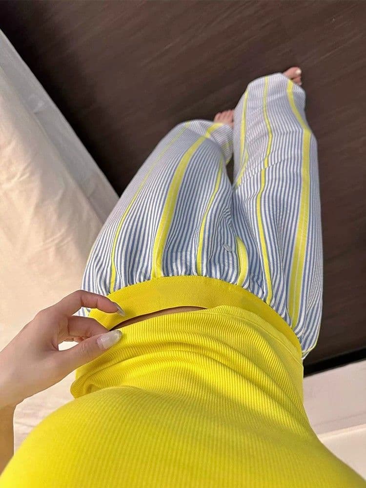 원본 마 노동자 면 원단 자외선 차단 의류 미니 스커트 가방 비스듬한 어깨 오프숄더 티셔츠 반신 스커트 여성복 여름 상세 이미지 16