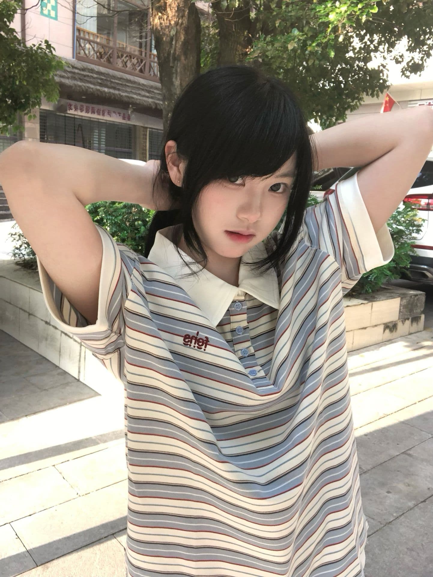 원본 패치워크 자수 네리 가게 천 19 지점 220 그램 순면 반팔 티셔츠 남녀 이미지 3