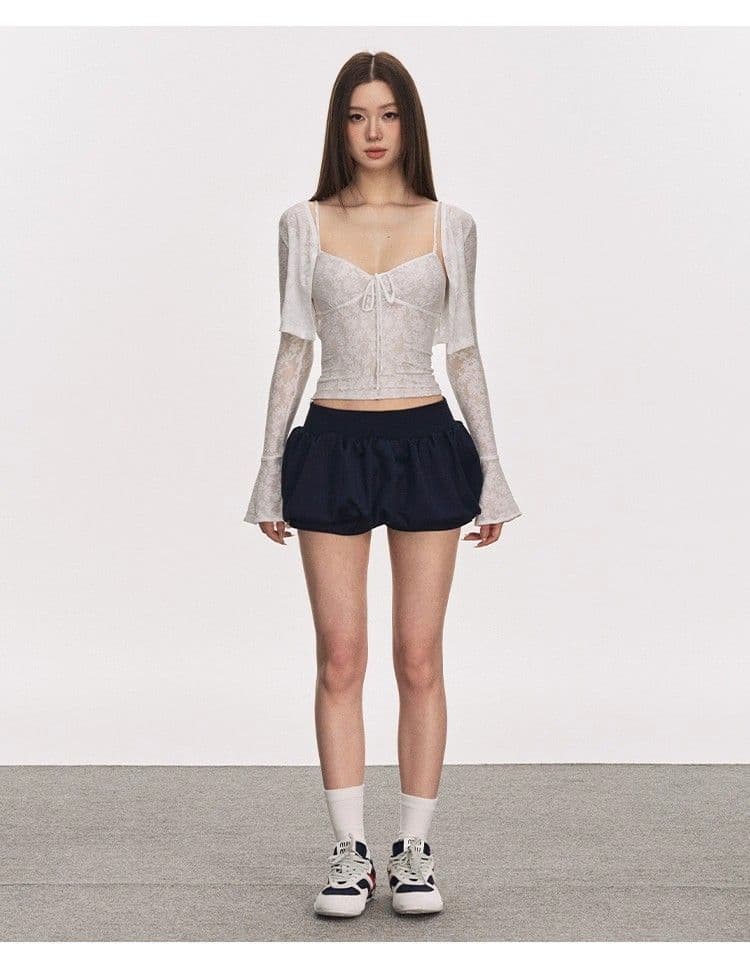 핫걸 바람 레이스 오픈 가디건 슬립 자카드 레이스 여성 새로운 미니멀리즘 품격 몸매 가꾸기 긴팔 순수한 욕망 맨위 상세 이미지 12