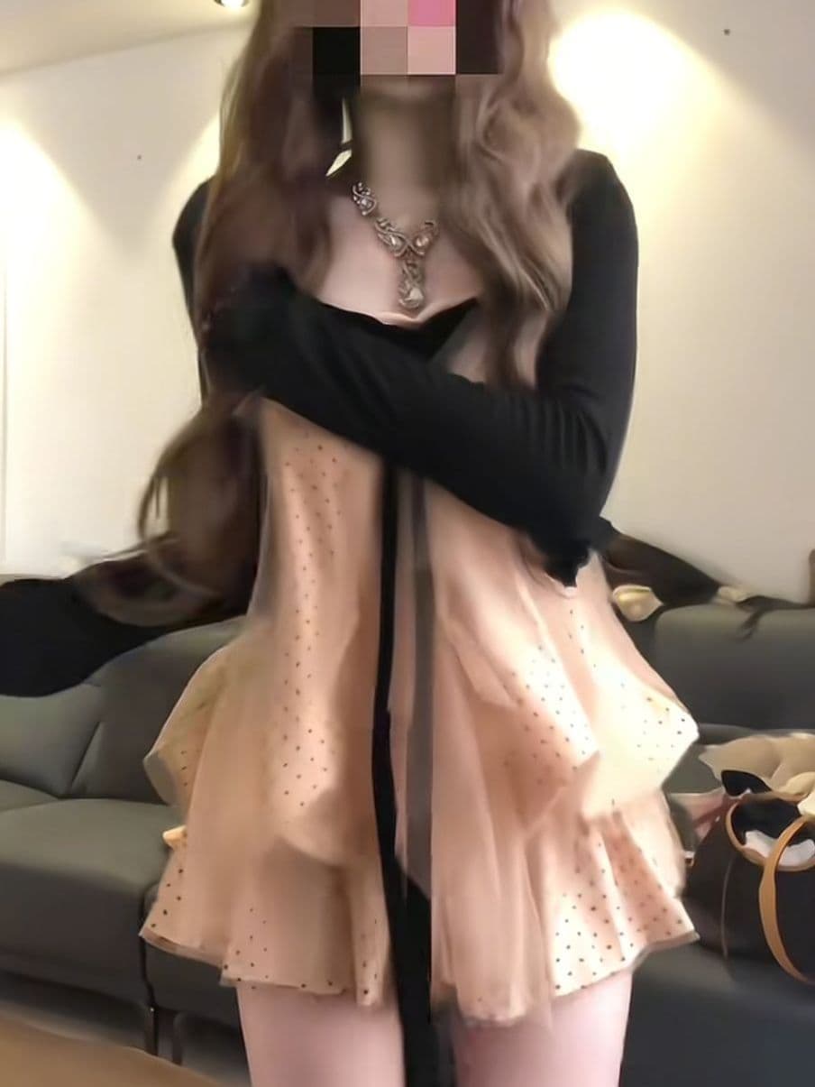 달콤함 순수한 욕망 바람 나비 매듭 도트 무늬 슬립 오픈 가디건 실 인터넷 케이크 드레스 여성 여름 슬림해 보이는 꽃밭 미니 스커트 세트 상세 이미지 2