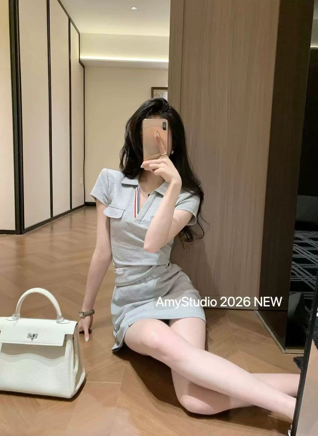 2026 여름 새로운 캐주얼 운동 연령 감소 다용도 polov 칼라 반팔 티셔츠 미니 스커트 세트 여성 상세 이미지 18
