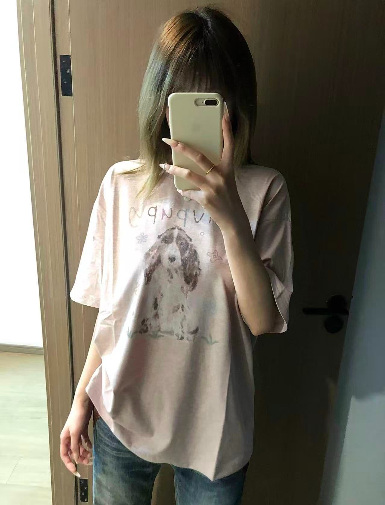 눈꽃 면 반팔 여성 이미지 4