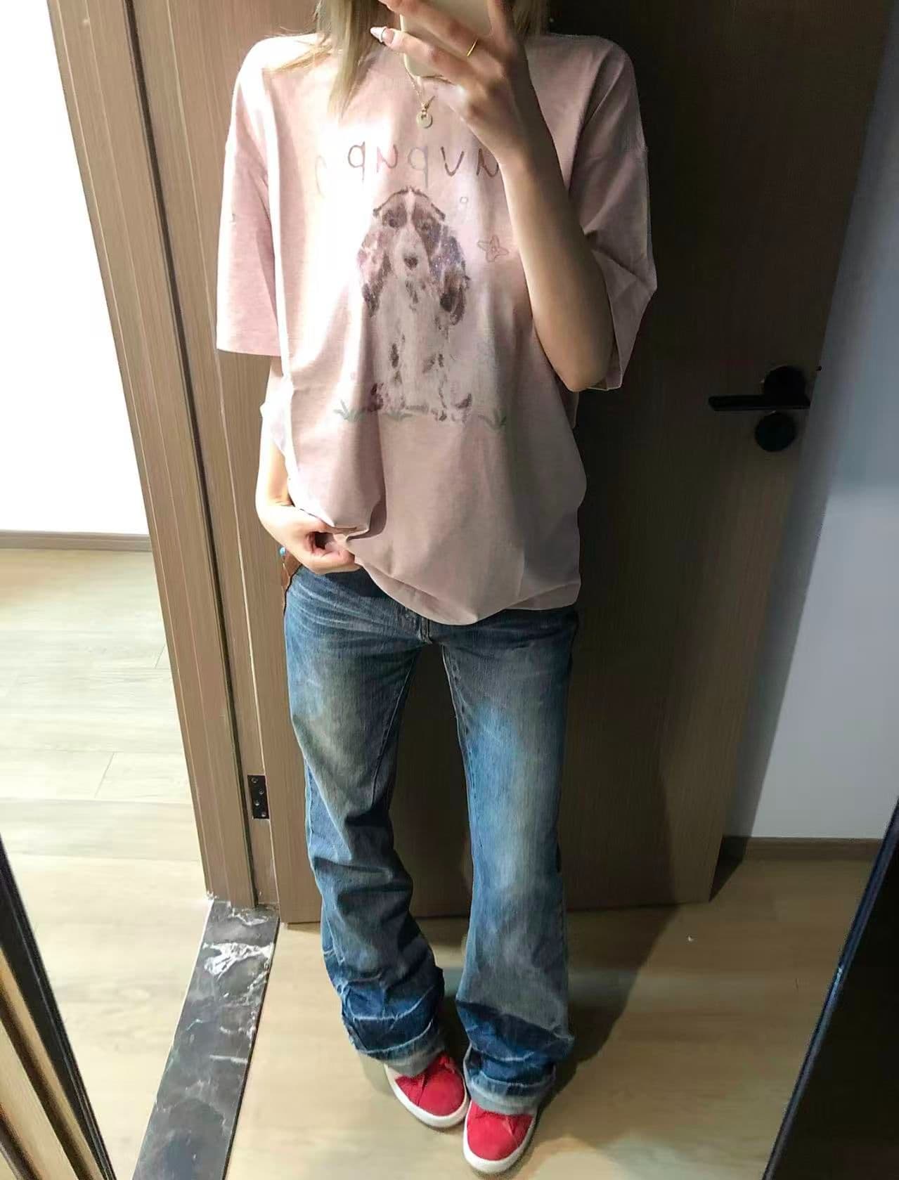 눈꽃 면 반팔 여성 상세 이미지 3