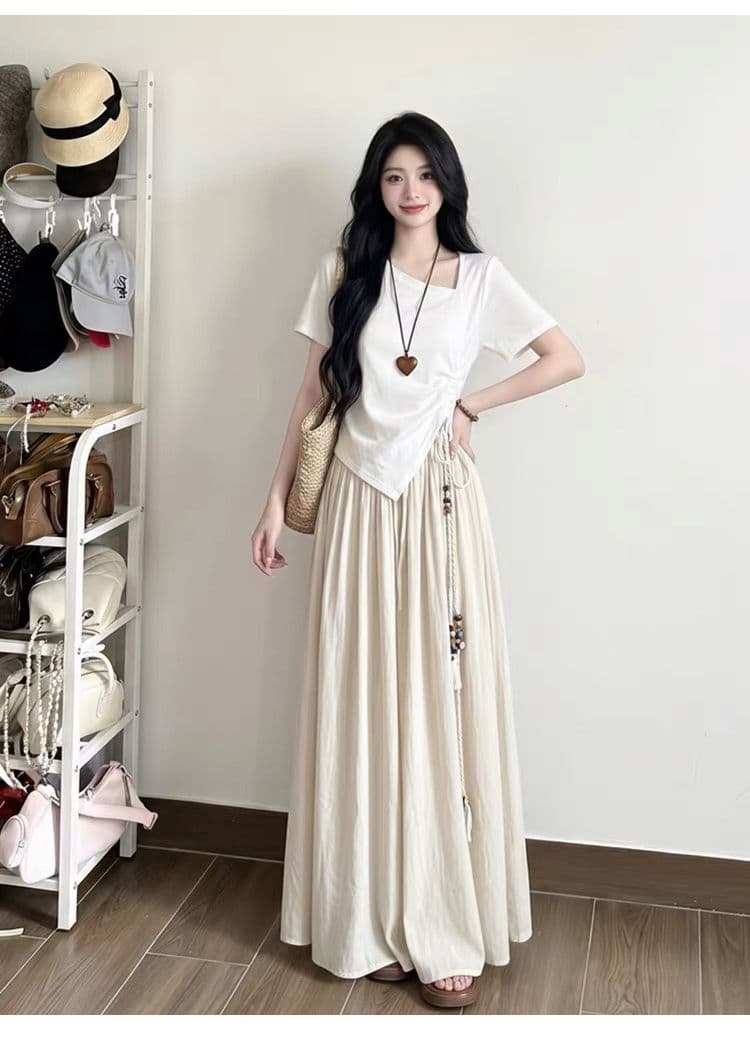 여름 착용 가져 가라. 빛 사람들 코치 점잖은 점프 슈트 치마 2026 슈퍼 화재 연령 감소 여름 드레스 자이언트 잘 생긴 롱 스커트 이미지 4