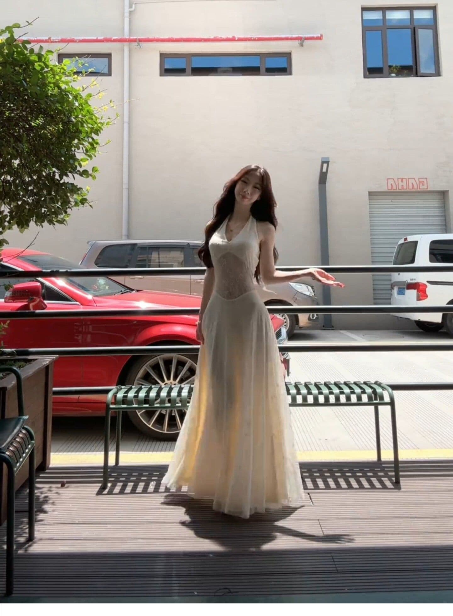 삼아 발리 섬 아름다운 해변가 해변 드레스 프랑스식 행침 목 생일 작은 드레스 품격 사진 찍기 고급 센스 아침 로브 상세 이미지 5