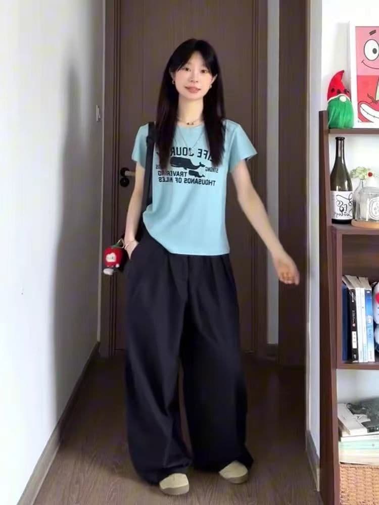눈꽃 면 반팔 여성 이미지 3