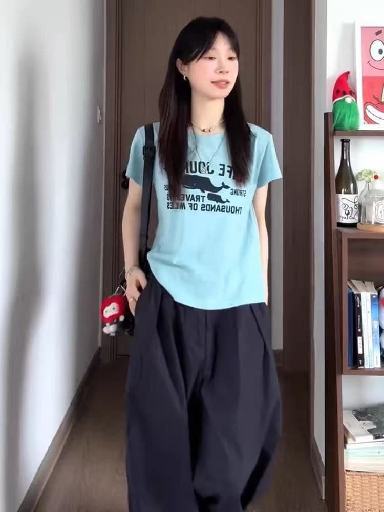 눈꽃 면 반팔 여성 상세 이미지 2