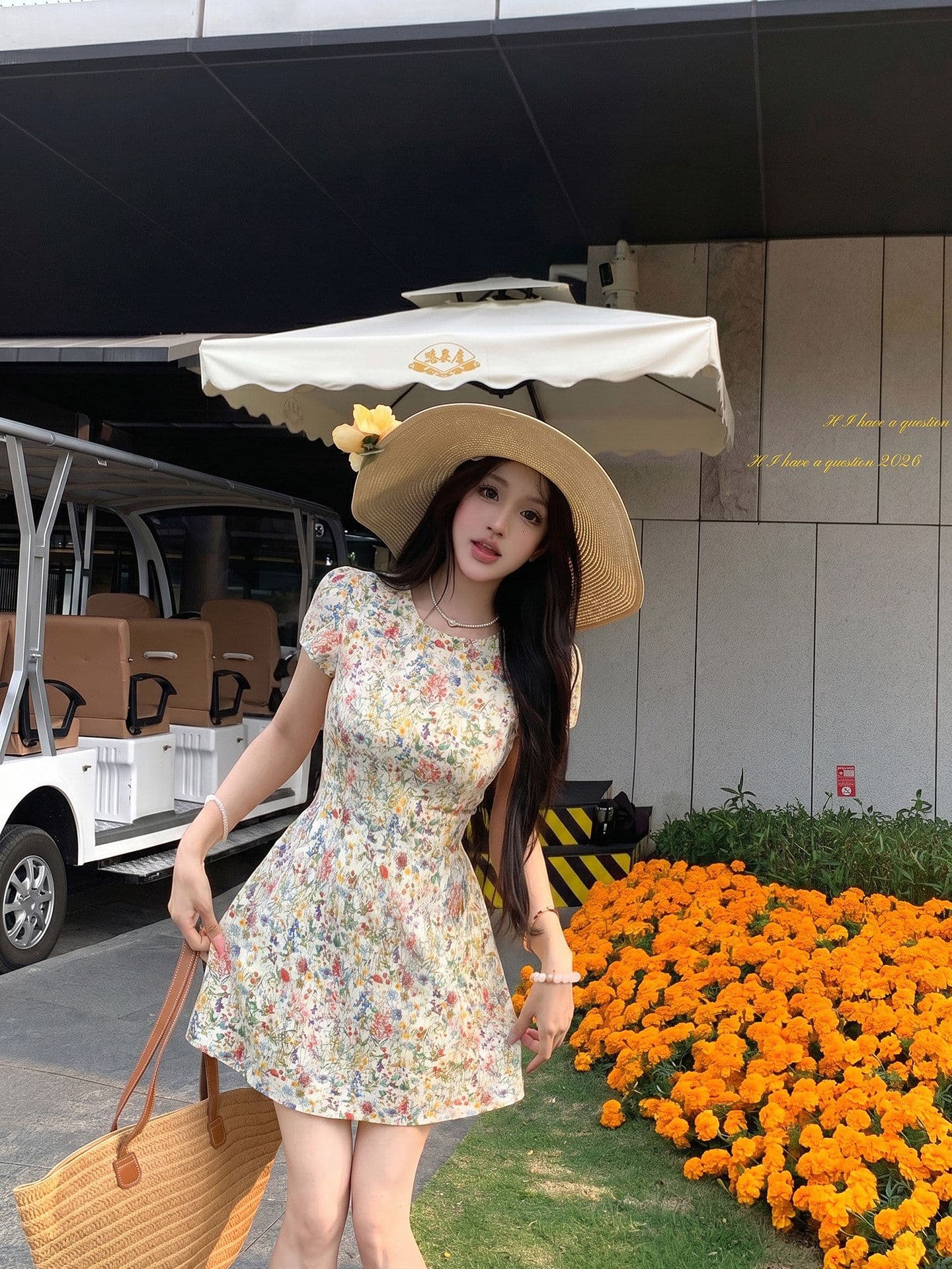 달콤한 스타일 레트로 꽃무늬 반팔 여성 드레스 여름 Chic 연령 감소 허리 수축 슬림해 보이는 미니 스커트 휴가 바람 치마