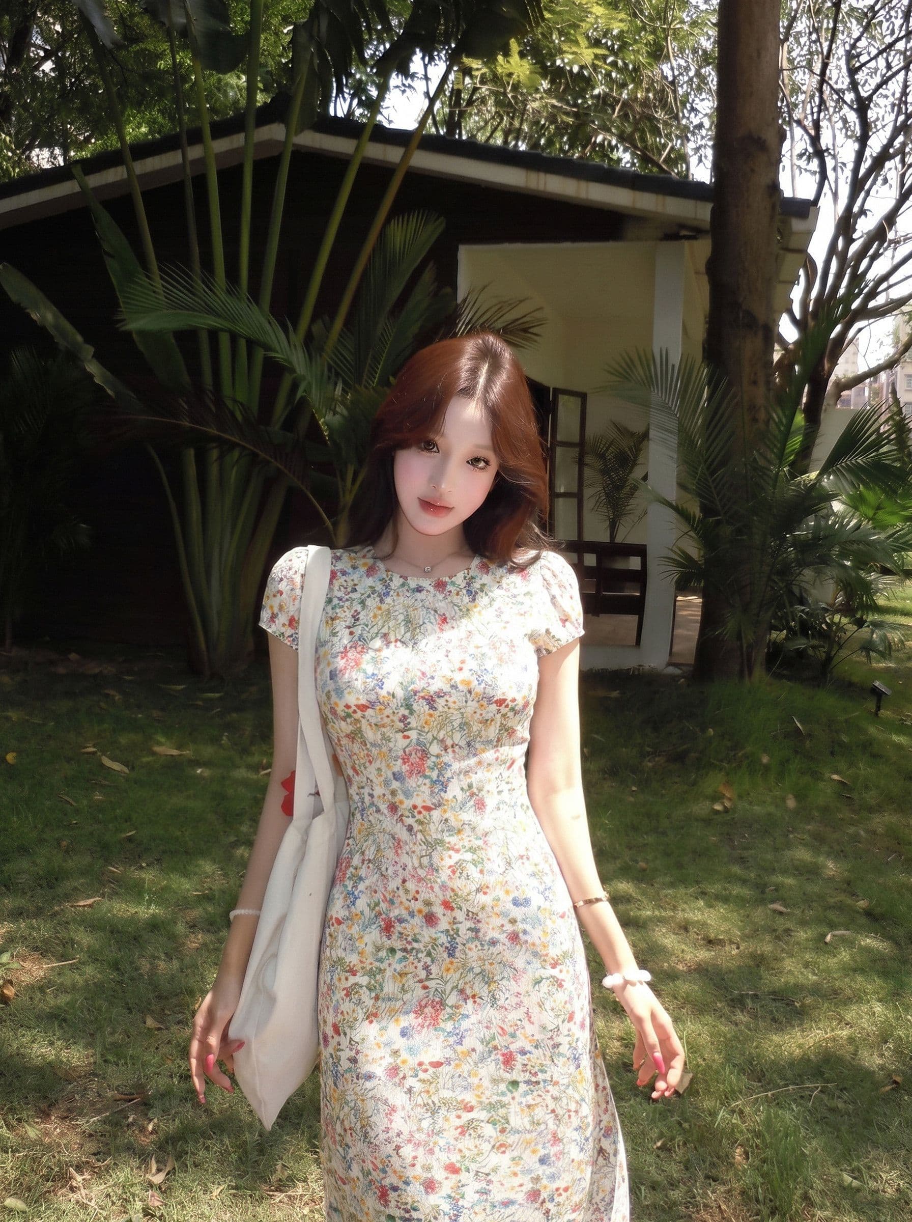 달콤한 스타일 레트로 꽃무늬 반팔 여성 드레스 여름 Chic 연령 감소 허리 수축 슬림해 보이는 미니 스커트 휴가 바람 치마 상세 이미지 11