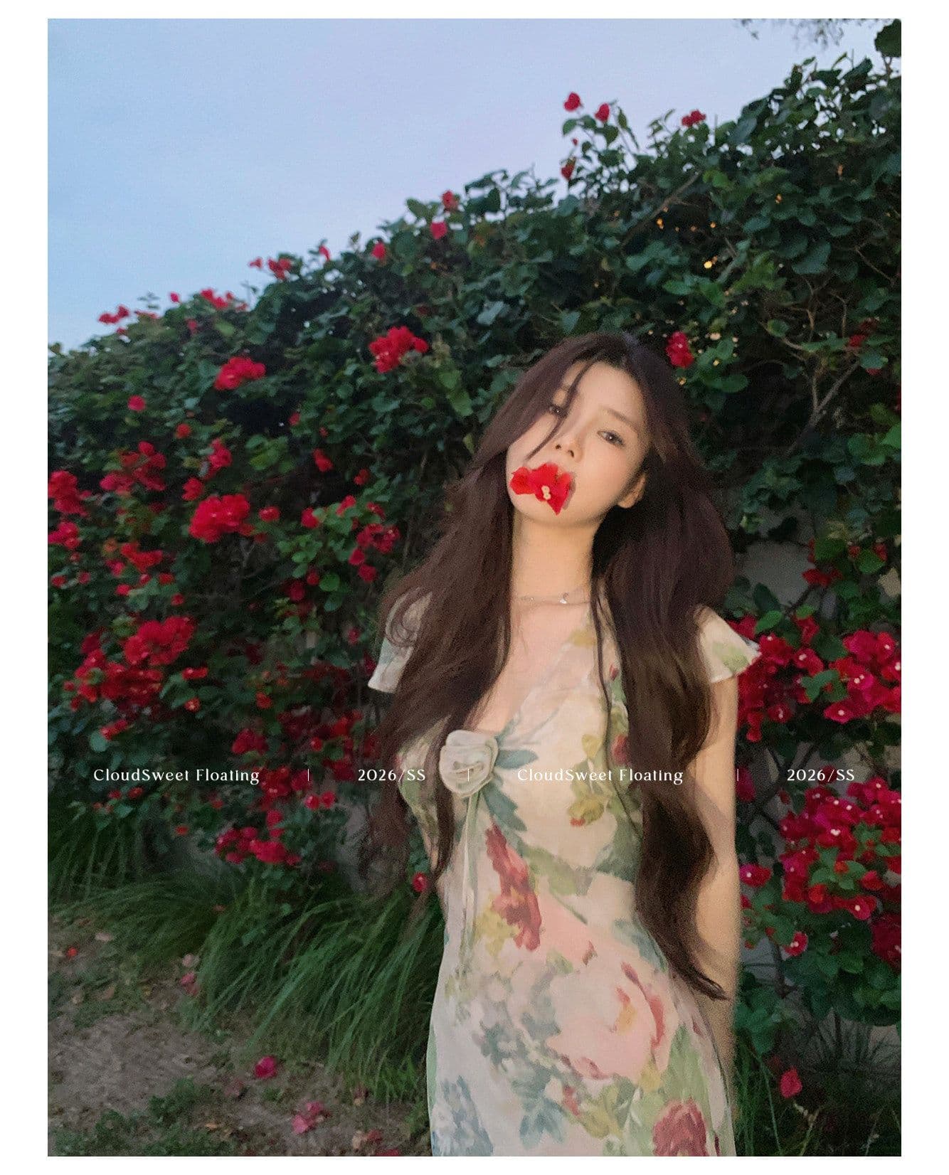 ava 프랑스식 레트로 V넥 작은 날다 소매 몸매 가꾸기 드레스 실크 비스듬한 자르다 피하다. 트위스트 크레이프 롱 스커트 상세 이미지 6