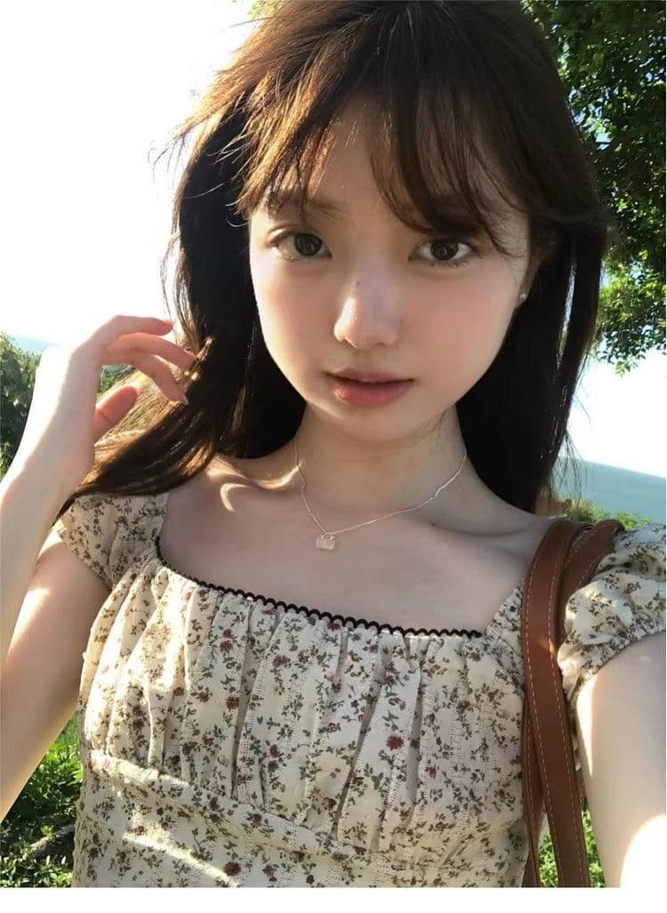 전원 바람 부드러운 허리 수축 광장 칼라 슬림해 보이는 꽃무늬 여성 드레스 여름 새로운 품격 허리 수축 반팔 짧은 치마 상세 이미지 7