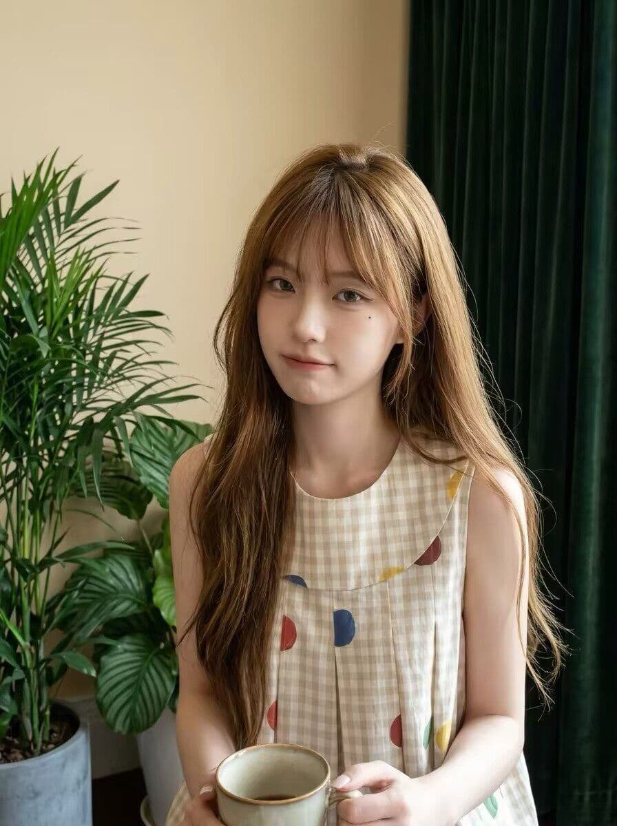 일본식 레트로 민소매 인형 셔츠 여름 도트 무늬 체크무늬 여성 셔츠 베이비 칼라 슬림해 보이는 어린애 같은 셔츠 맨위 상세 이미지 5