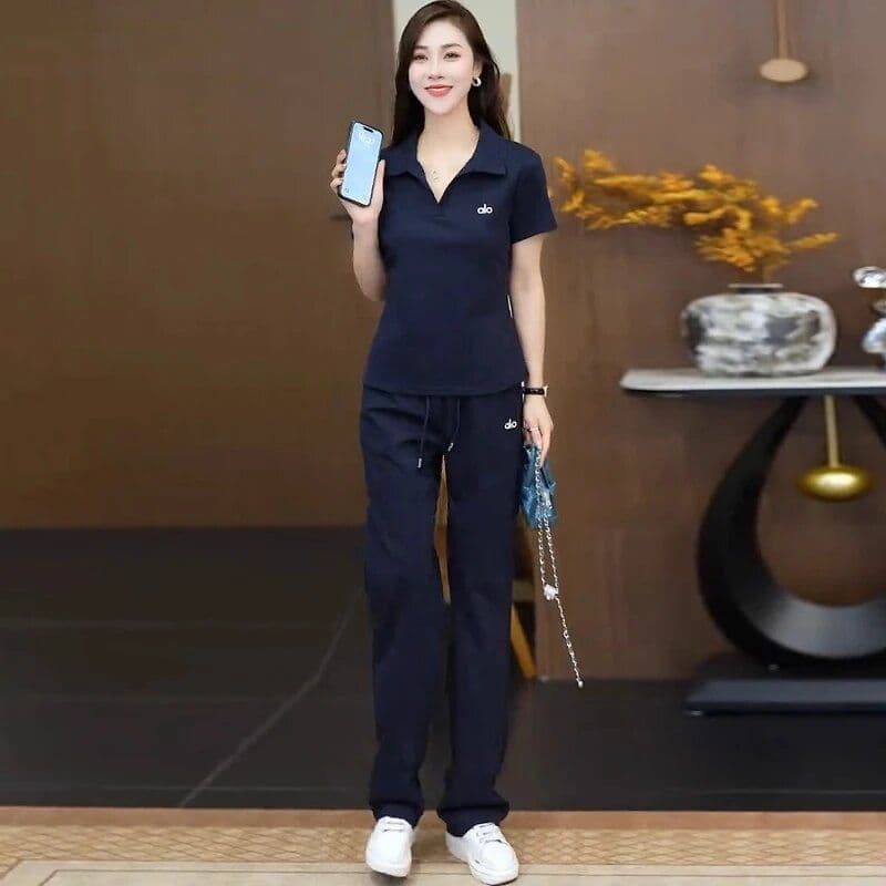 이후 패키지 칼라 전체 조각 세트 뜨거운 새로운 POLO 칼라 패션 연령 감소 반팔 투피스 세트 상세 이미지 13