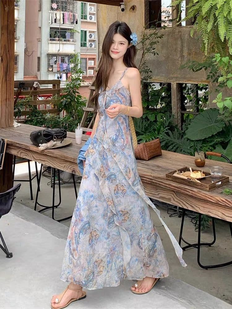마이크로 지방 mm 여름 ootd 착용 가져 가라. 보헤미안 쉬폰 슬립 드레스 니트 오픈 가디건 고유 한 아름다운 세트 상세 이미지 3