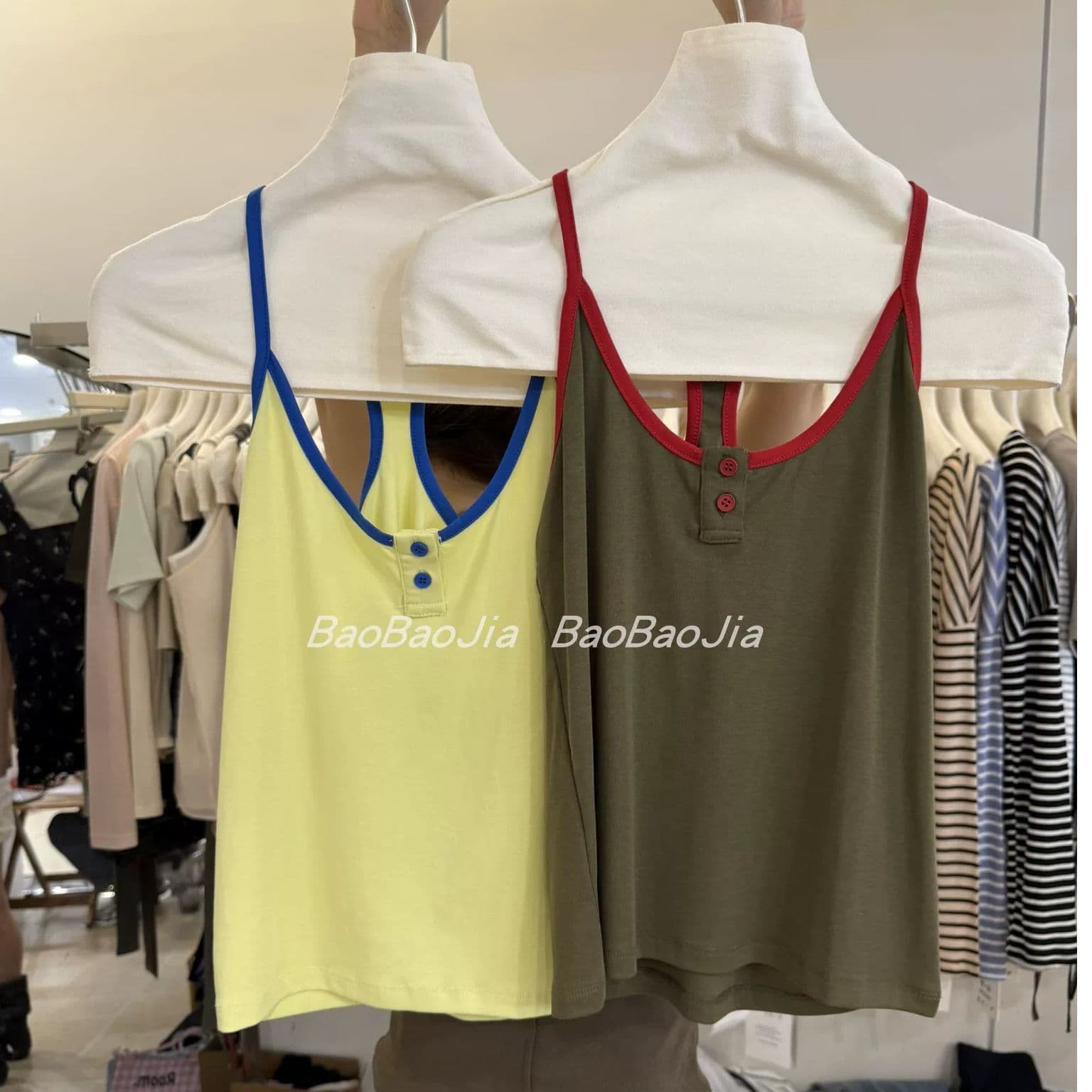 페이크 레이어드 패치워크 반팔 여성 셔츠 여름 새로운 프릴 스트랩 작은 셔츠 디자인 센스 맨위 이미지 2