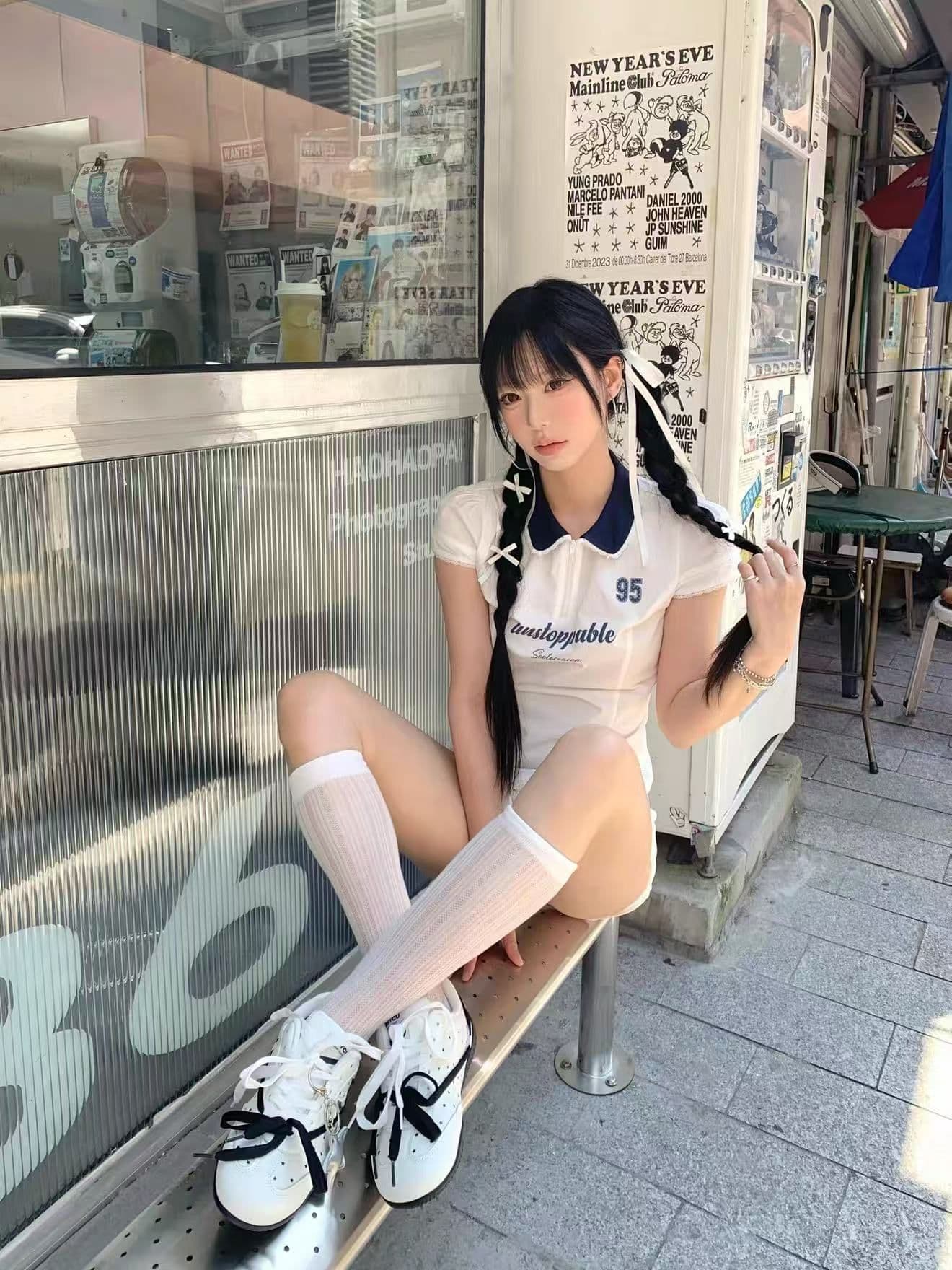 원본 탑 실크 길다 나일론 원단 원본 솜씨 POLO 칼라 반팔 셔츠 몸매 가꾸기 허리 수축 셔츠 여성복 여름 상세 이미지 6