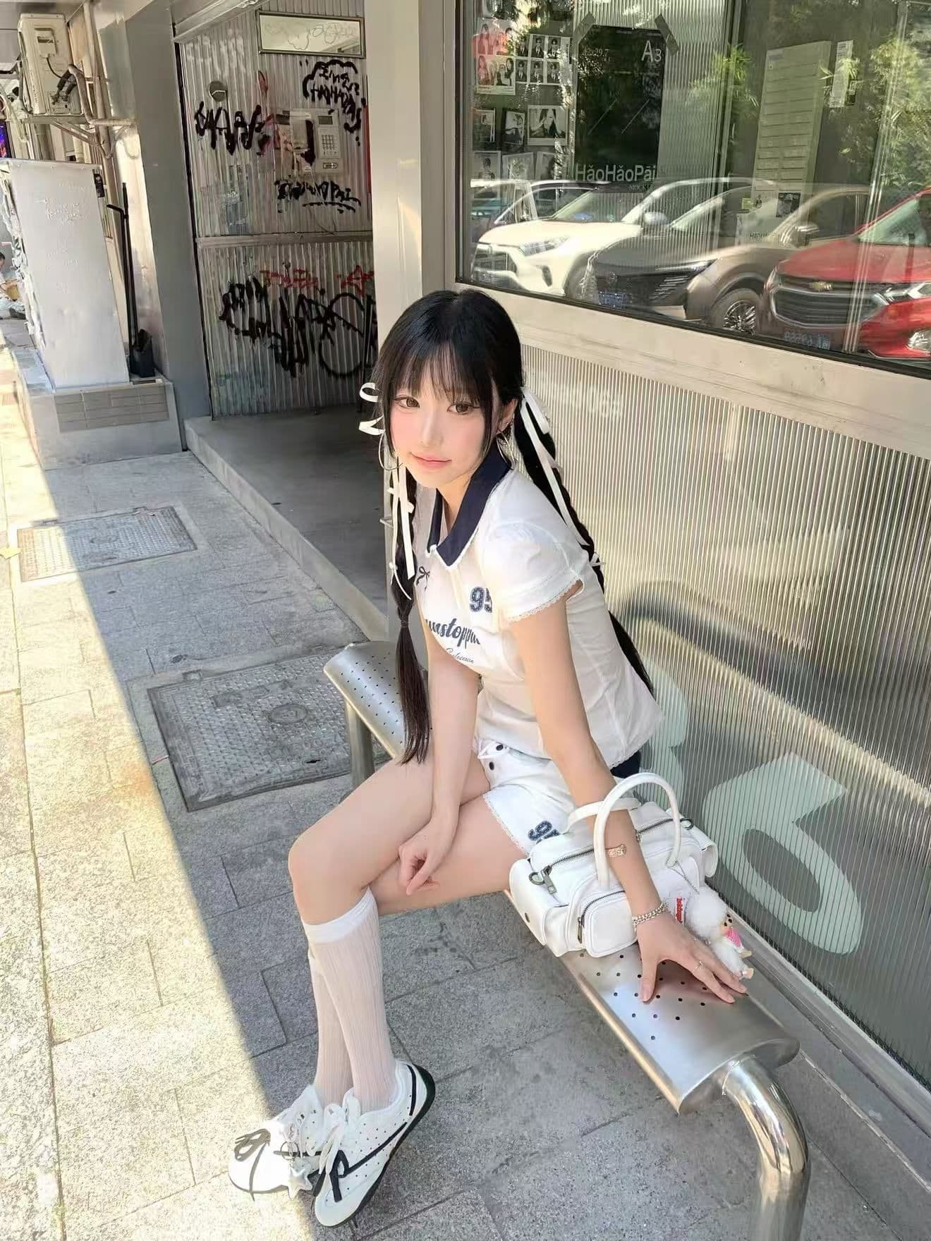 원본 탑 실크 길다 나일론 원단 원본 솜씨 POLO 칼라 반팔 셔츠 몸매 가꾸기 허리 수축 셔츠 여성복 여름 상세 이미지 7