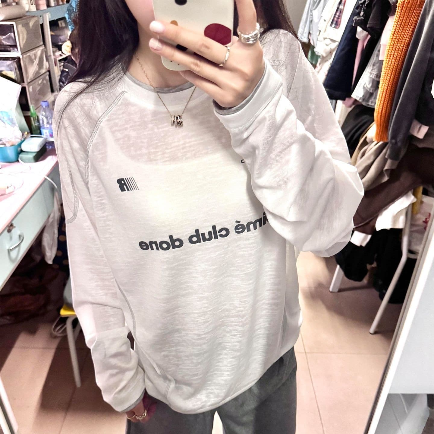 변경 알파벳 원본 솜씨 눈꽃 면 자외선 차단 블라우스 여성 이미지 5