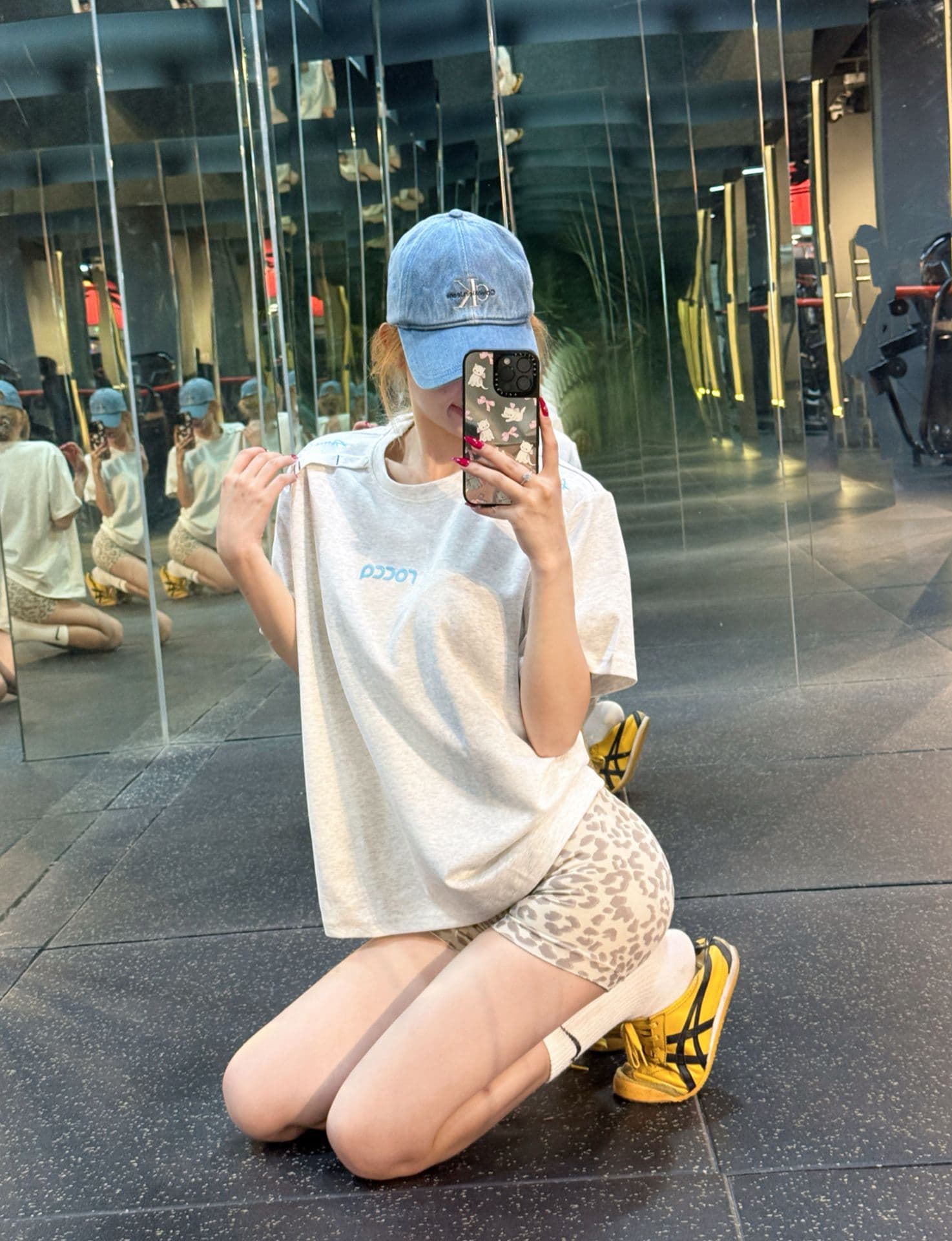 자수 네리 가게 천 19 지점 220 그램 순면 반팔 티셔츠 여성 상세 이미지 4