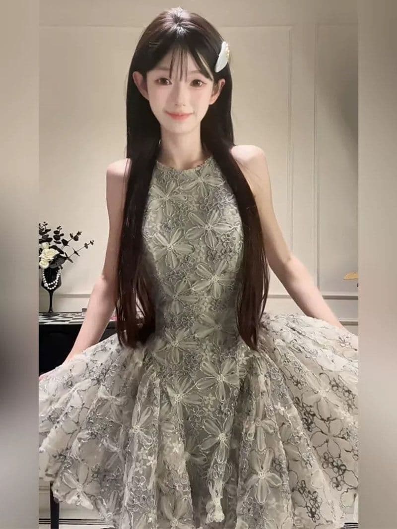 2026 새로운 거품 소매 레이스 디자인 드레스 여름 연령 감소 소녀 센스 레이스 베이비 칼라 달콤함 미니 스커트 상세 이미지 6