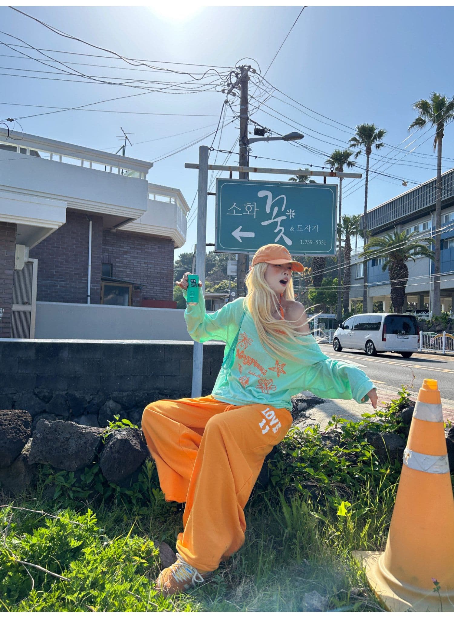 여름 활력 한 부서 연령 감소 비스듬한 어깨 블라우스 맨위 슬립 투피스 세트 루즈핏 넓은 다리 운동 웨이 바지 세트 트렌디 상세 이미지 5