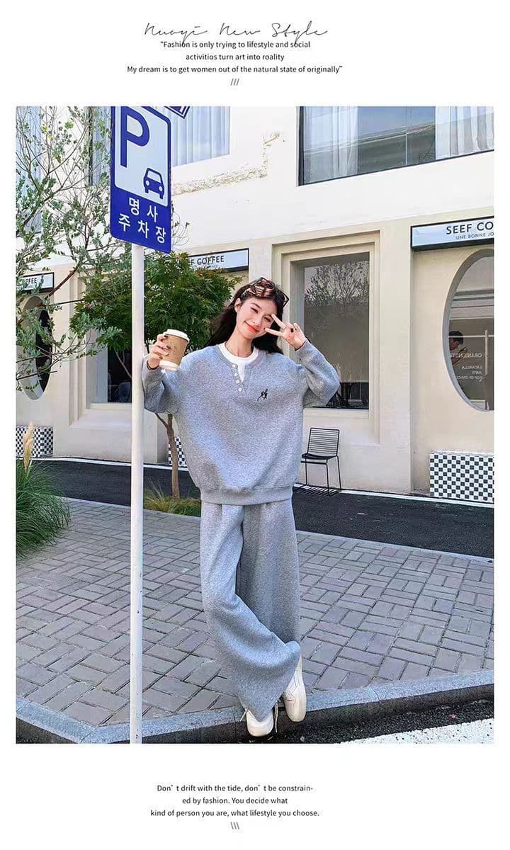 2026 가을 봄 새로운 레트로 패션 라운드 넥 단색 작은 루즈핏 미니멀리즘 재킷 재킷 느긋한 센스 캐주얼 세트 상세 이미지 7