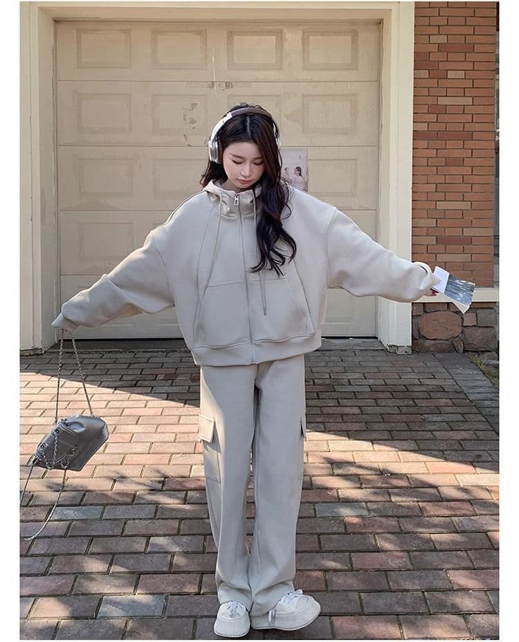 고급 센스 캐주얼 스포츠 슈트 여성 봄 가을 지방 mm 워크웨어 바람 후드티 웨이 바지 투피스 세트 이른 가을 전체 집합 상세 이미지 13
