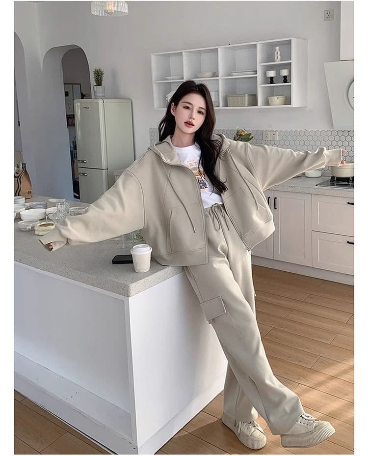 고급 센스 캐주얼 스포츠 슈트 여성 봄 가을 지방 mm 워크웨어 바람 후드티 웨이 바지 투피스 세트 이른 가을 전체 집합 상세 이미지 18