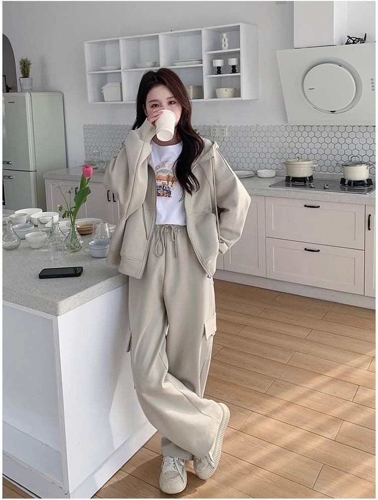 고급 센스 캐주얼 스포츠 슈트 여성 봄 가을 지방 mm 워크웨어 바람 후드티 웨이 바지 투피스 세트 이른 가을 전체 집합 상세 이미지 22