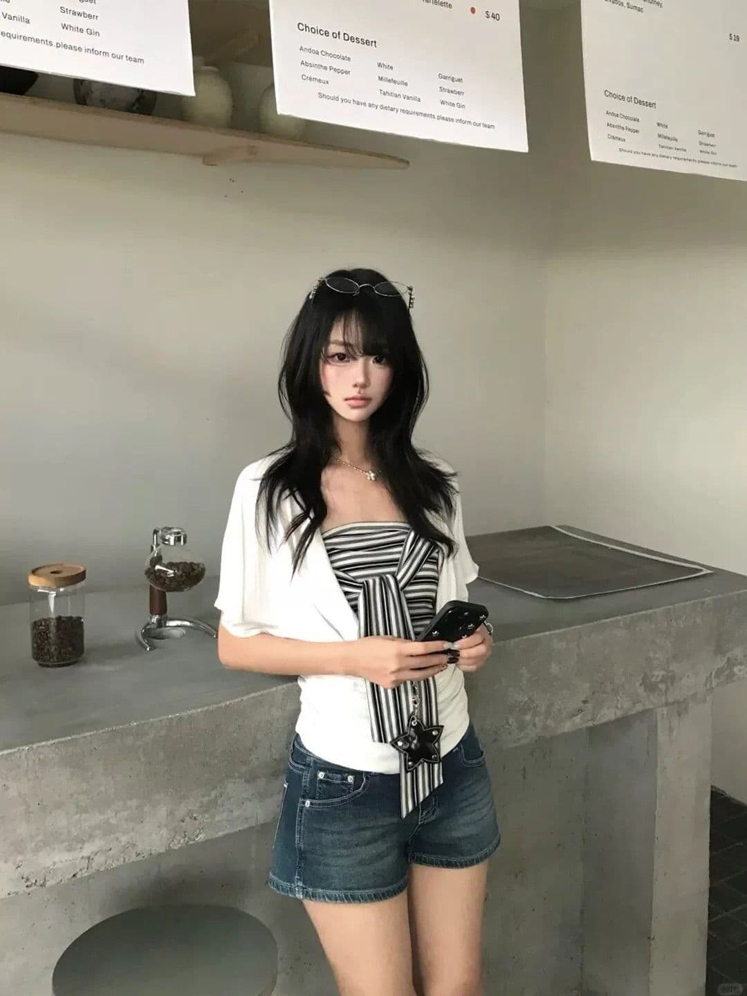 한 부서 배트윙 소매 반팔 티셔츠 블라우스 튜브탑 투피스 조끼 여성 여름 디자인 센스 작은 대중 그레이트 봐. 의류 상세 이미지 11