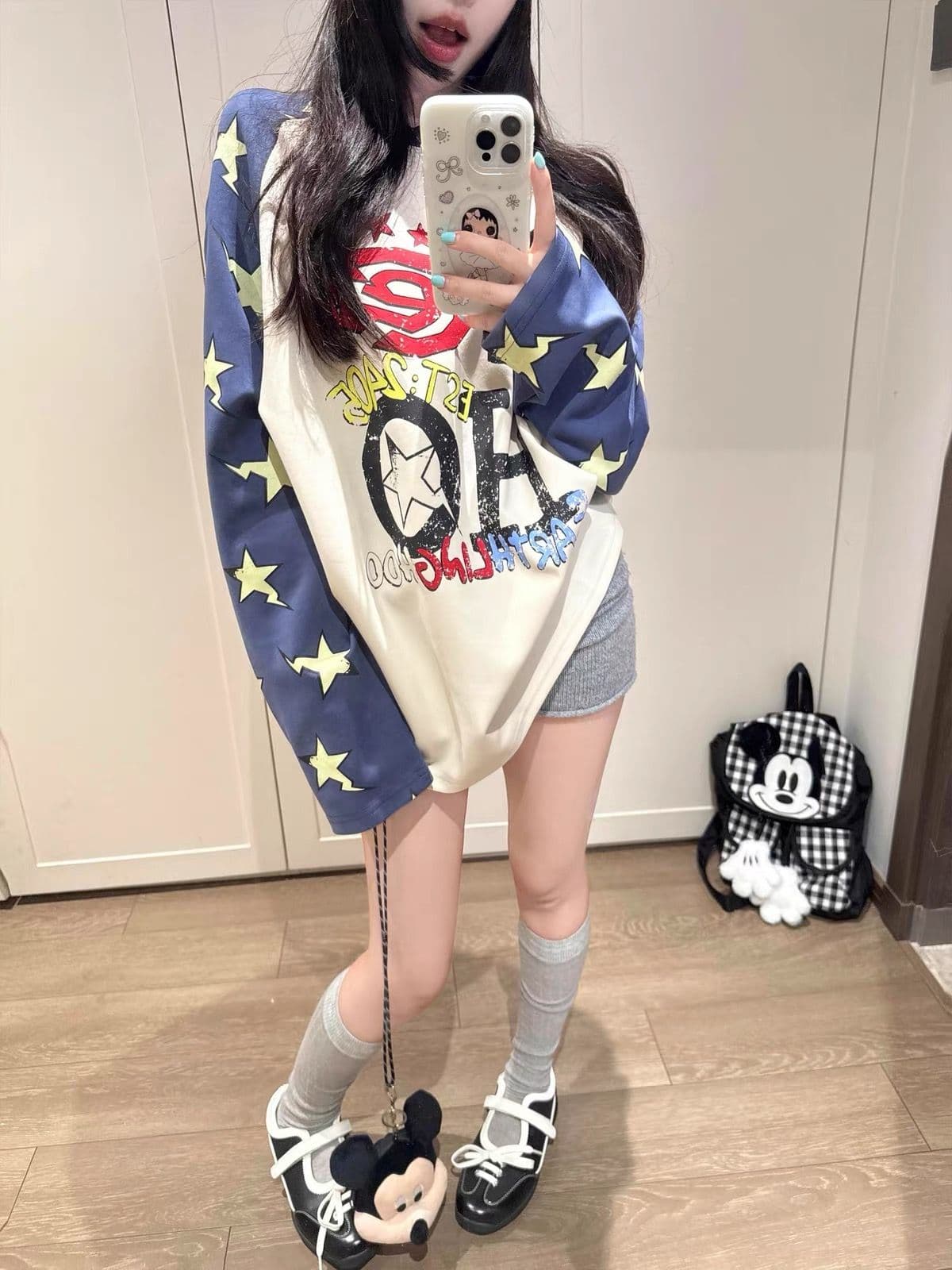 원본 공예 순면 220 그램 긴팔 티셔츠 여성 상세 이미지 8