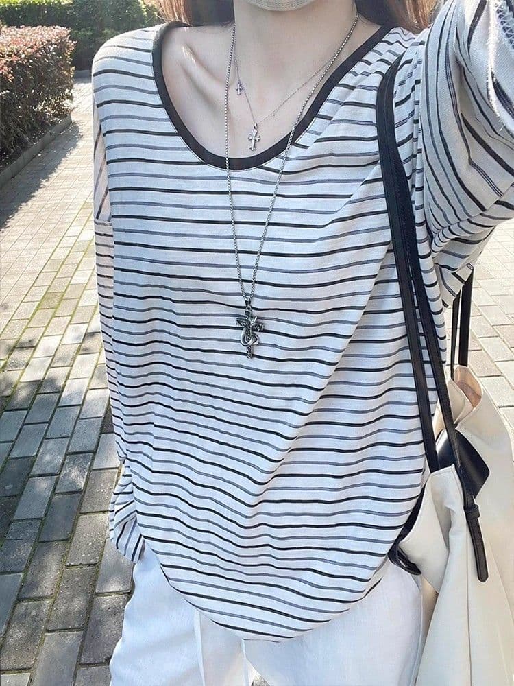 원본 솜씨 원본 원단 긴팔 티셔츠 여성 상세 이미지 2