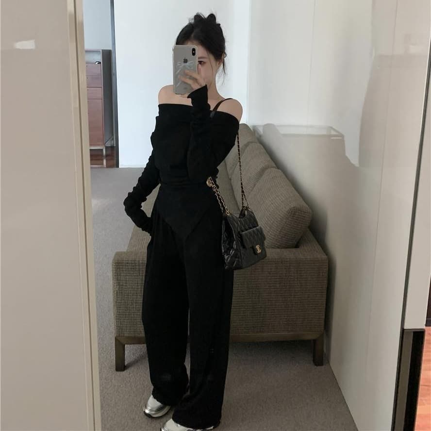 가을 겨울 ootd 착용 가져 가라. 세트 2026 년 새로운 니트 맨위 바지 투피스 세트 고급 센스 코디 전체 집합 이미지 5