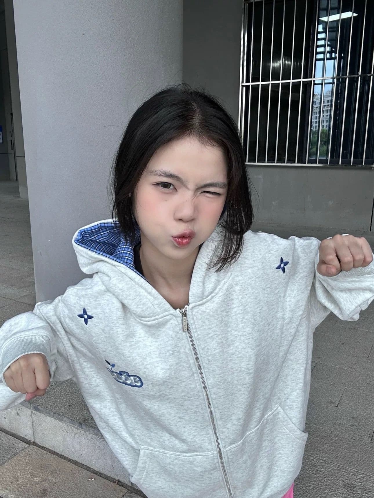 얇은 스타일 털이 있는 원본 솜씨 순수한 Mianhua 면 복합 후드티 여성 상세 이미지 3